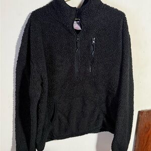 No Boundaries Black Fleece Quarter-Zip Jacket